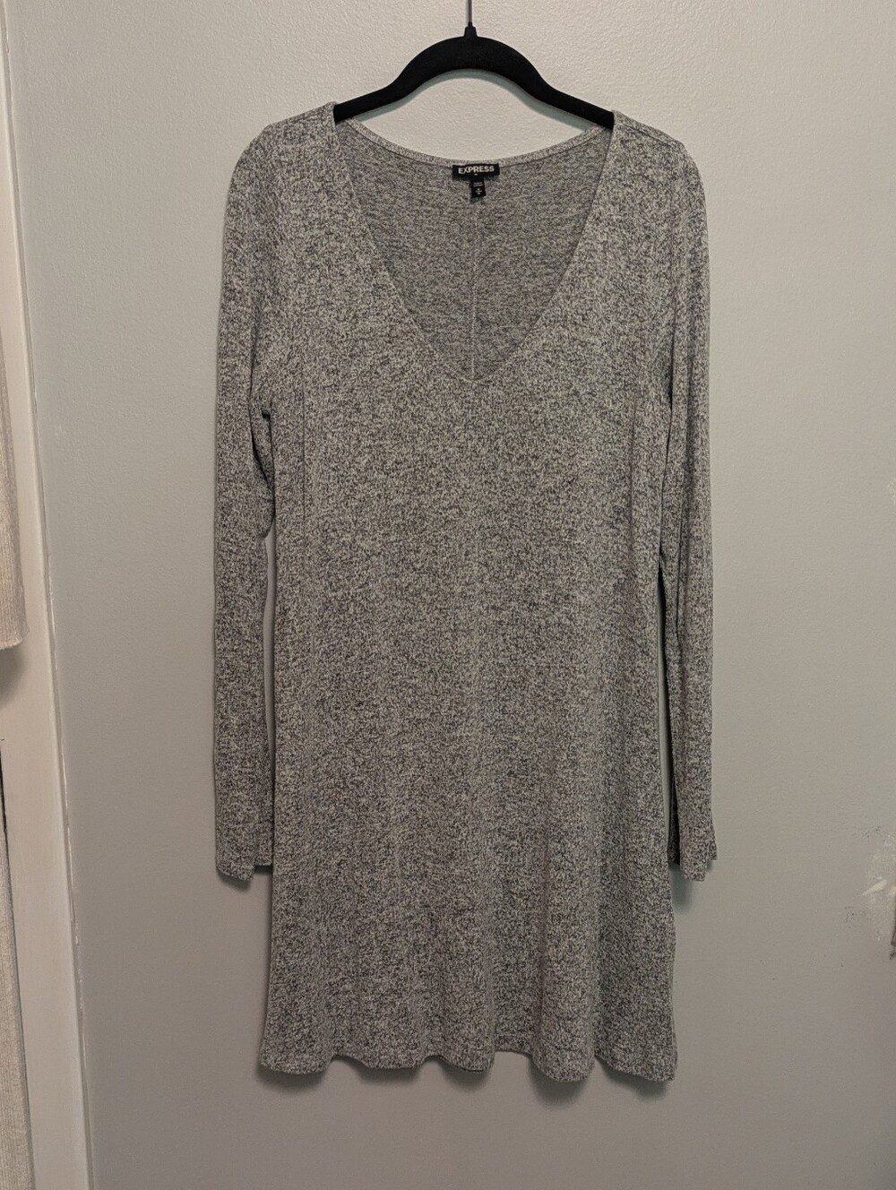 Express Gray Jersey Knit Trapeze A Line Dress